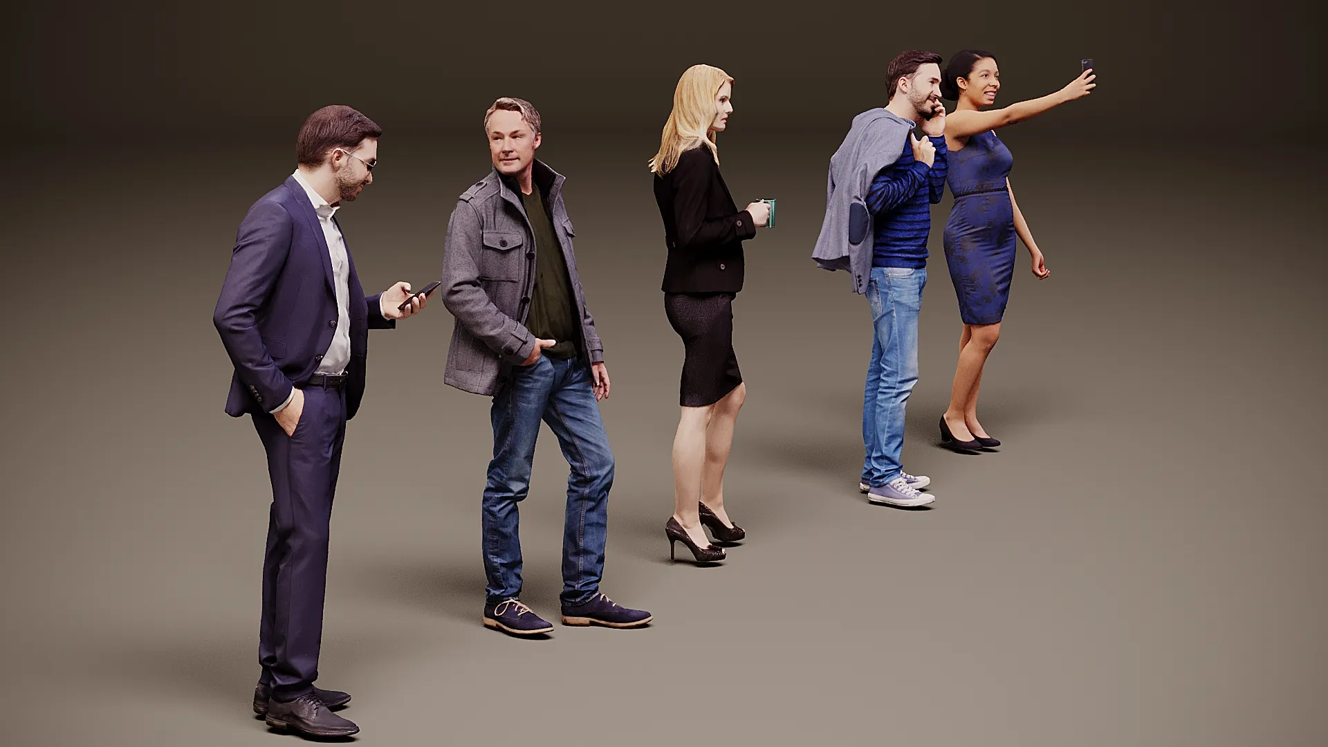 Models of people x 5 13 3D Model .c4d .max .obj .3ds .fbx .stl .blend 