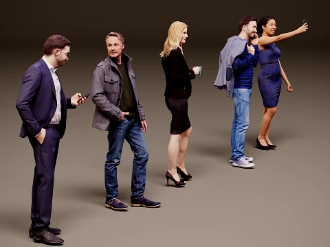 Models of people x 5 13 Modello 3D