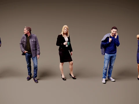 Models of people x 5 13 3D Model