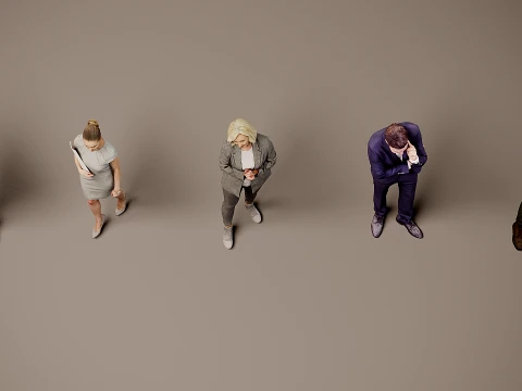 Models of people x 5 14 3D Model