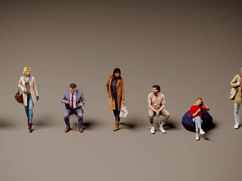 Models of people x 7 3D Model