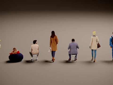 Models of people x 7 3D Model
