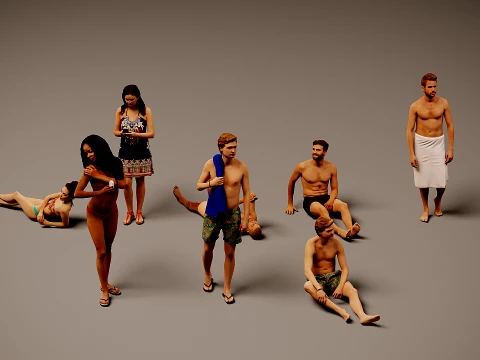 Models of people x 8 3D Model