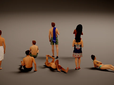 Models of people x 8 3D Model