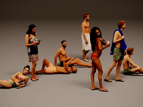 Models of people x 8 3D Model