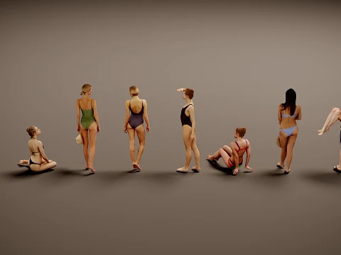 Models of people x 8 00 3D Model