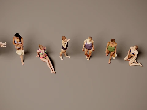 Models of people x 8 00 3D Model