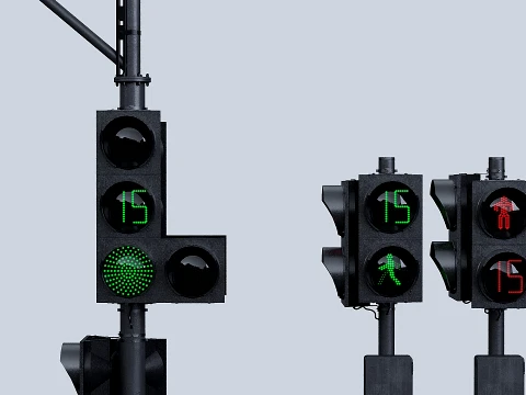 AVE Traffic Lights Animated 3D Modell