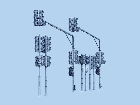 AVE Traffic Lights Animated 3D Model