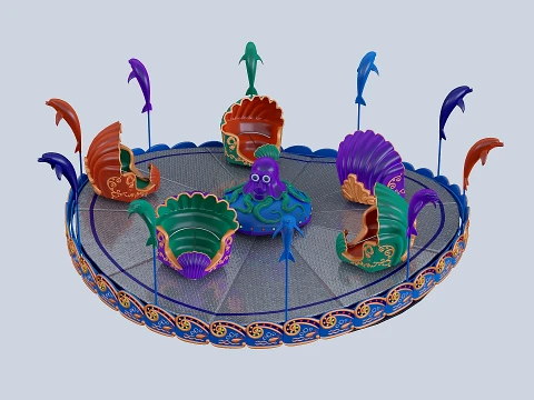 Childrens octopus carousel 3D Model