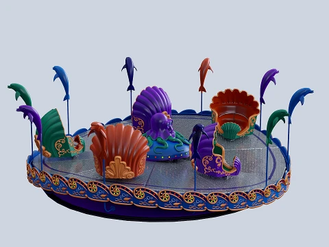 Childrens octopus carousel 3D Model