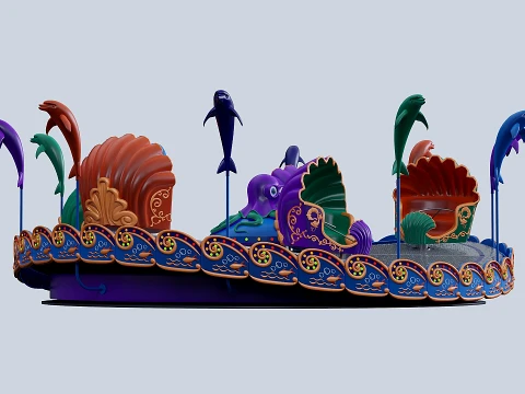 Childrens octopus carousel 3D Model