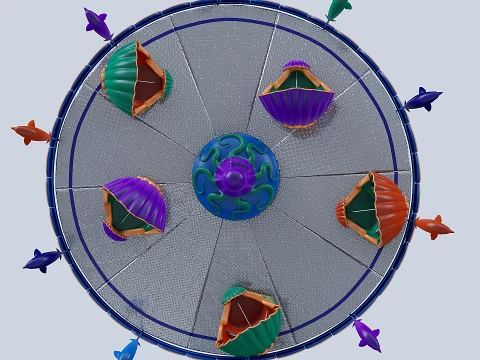 Childrens octopus carousel 3D Model