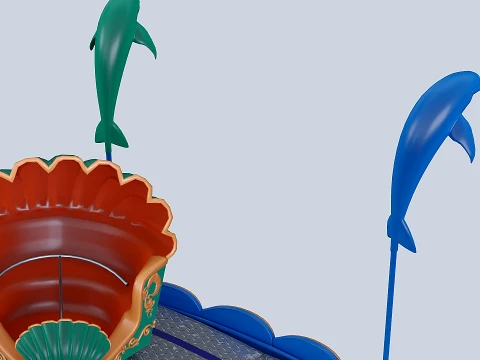 Childrens octopus carousel 3D Model
