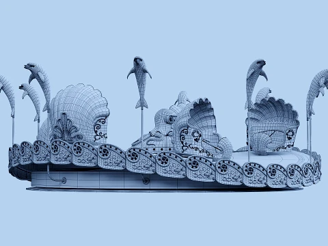 Childrens octopus carousel 3D Model
