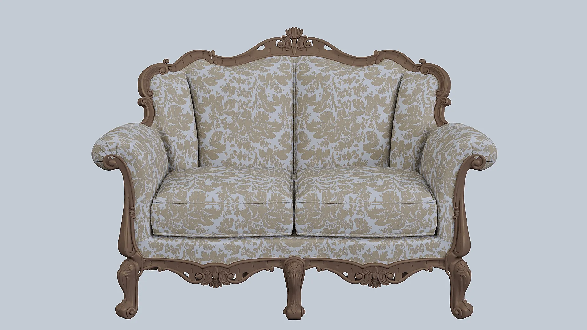 Classic-style sofa 3D Model .c4d .max .obj .3ds .fbx .stl .blend 