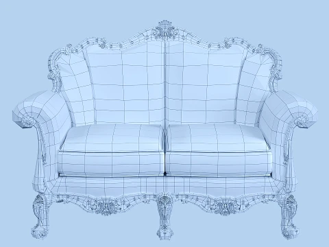 Classic-style sofa 3D Model
