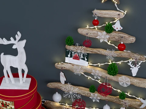 New Year decorative set 00 3D Model