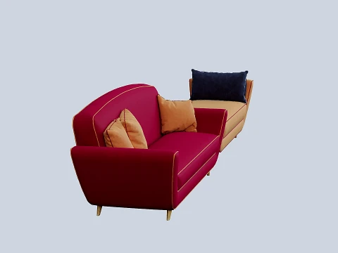 Oriental-style sofa Model 3D