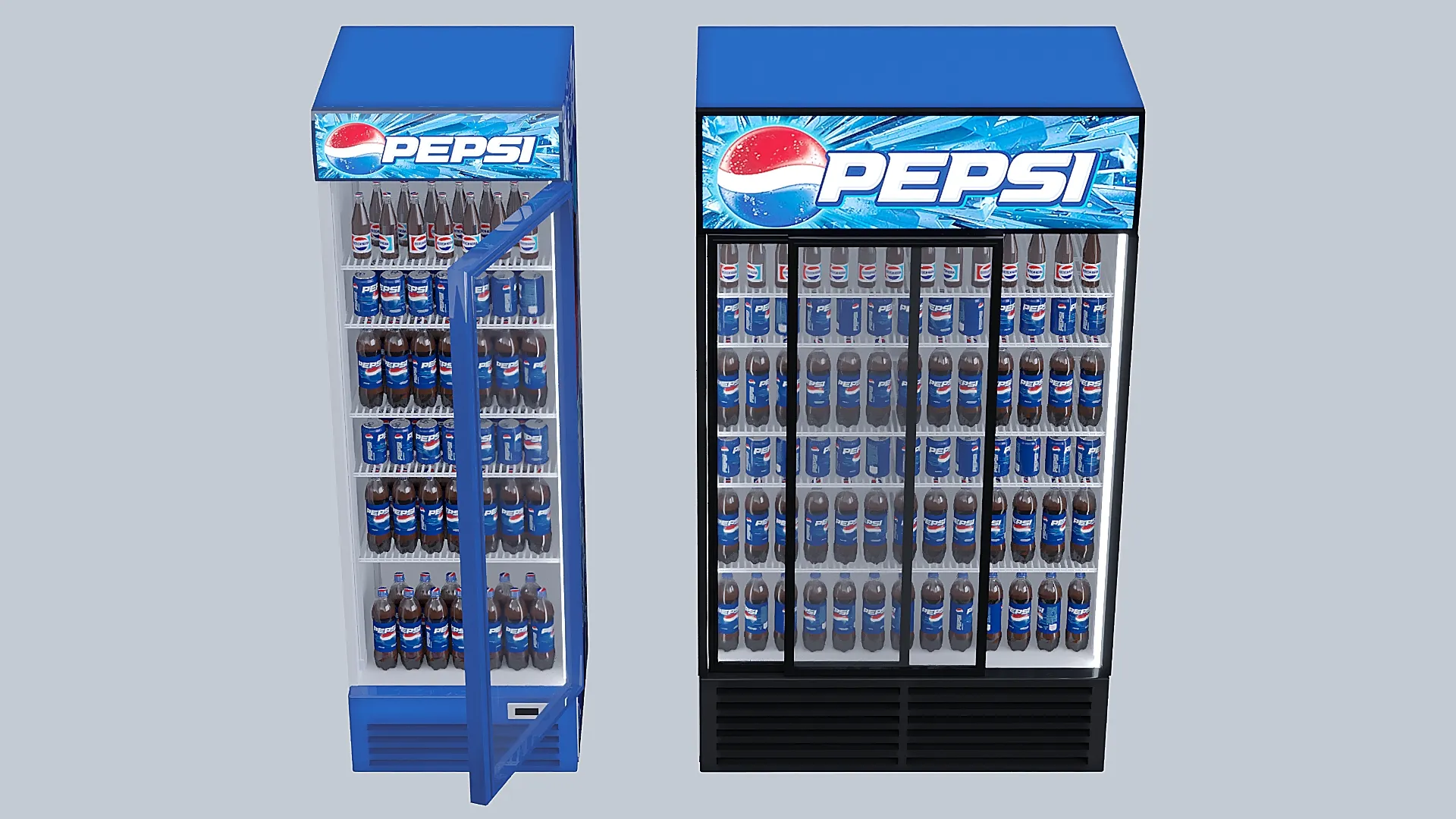 Refrigerator Pepsi 3D Model .c4d .max .obj .3ds .fbx .stl .blend 