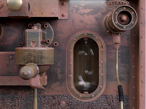 Steampunk coffee machine 3D Model