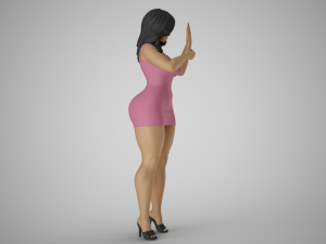 Girl Looking into the Palm Modèles 3D en vedette