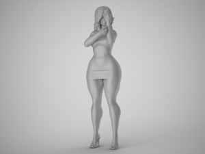 Girl Looking into the Palm Modèles 3D en vedette