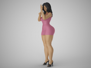Girl Looking into the Palm Modèles 3D en vedette