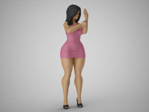 Girl Looking into the Palm Modèles 3D en vedette