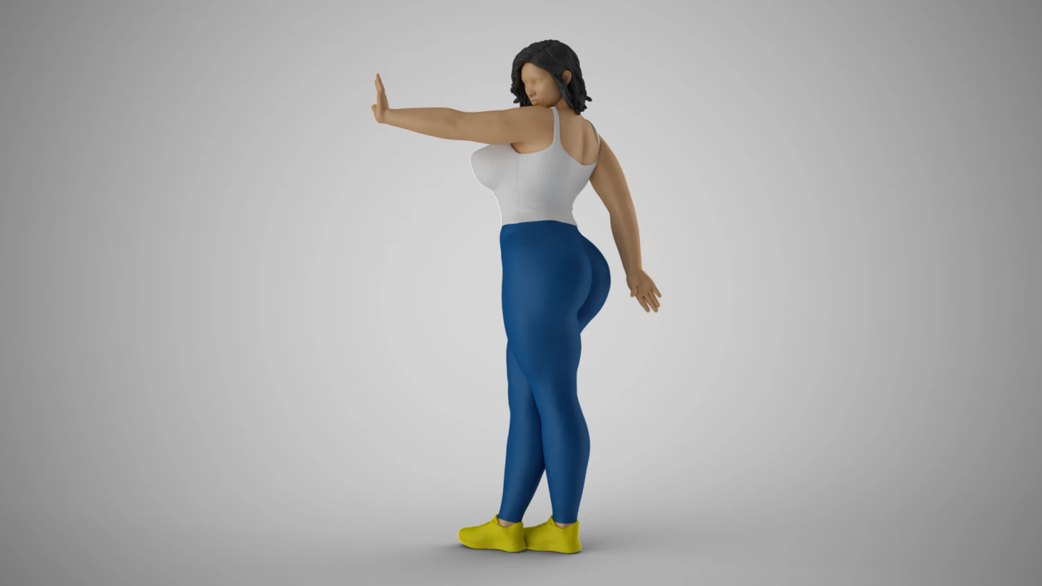 Woman Making Stop Gesture 3D Print Model .c4d .max .obj .3ds .fbx .stl .blend 