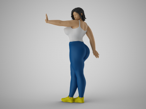 Woman Making Stop Gesture 3D Print Model