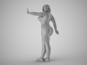 Woman Making Stop Gesture Model Cetak 3D