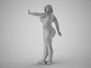 Woman Making Stop Gesture 3D Print Model