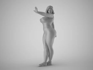 Woman Making Stop Gesture 3D Print Model