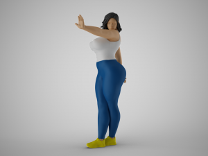 Woman Making Stop Gesture Model Cetak 3D