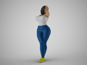Woman Making Stop Gesture Model Cetak 3D
