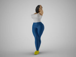 Woman Making Stop Gesture 3D Print Model