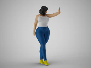 Woman Making Stop Gesture 3D Print Model