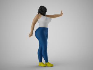 Woman Making Stop Gesture Model Cetak 3D