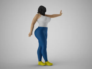 Woman Making Stop Gesture 3D Print Model