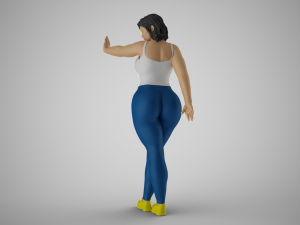 Woman Making Stop Gesture Model Cetak 3D