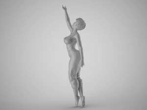 Girl Trying to Reach 3D Print Model