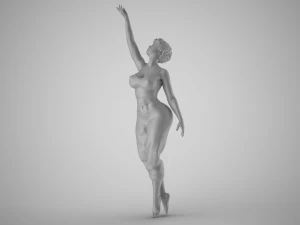 Girl Trying to Reach 3D Print Model