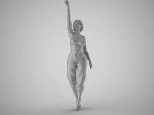 Girl Trying to Reach 3D Print Model