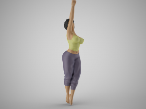 Girl Trying to Reach 3D Print Model