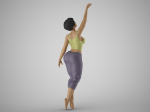 Girl Trying to Reach 3D Print Model
