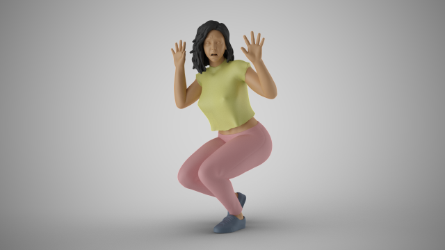 Frightened Girl Modelo de impresión 3D .c4d .max .obj .3ds .fbx .stl .blend 