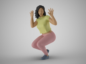 Frightened Girl 3D Print Model