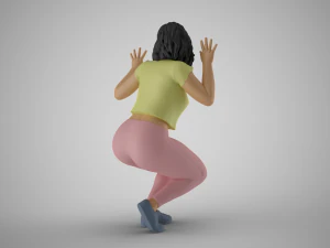 Frightened Girl 3D Print Model