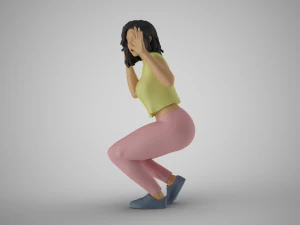 Frightened Girl 3D Print Model